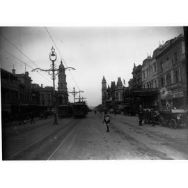 King William Street Looking South Showing Trams and People