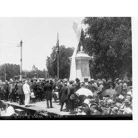 Unveiling the statue of Captain Charles Sturt in Adelaide