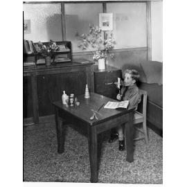 Student doing speech therapy