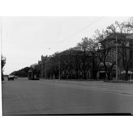 Street Scene Showing Tram and Automobile