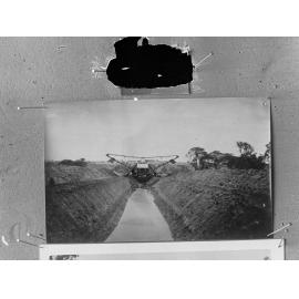 Irrigation canals,  Mypolonga  South Australia,  Type "A" Austin excavator digging drainage ditch