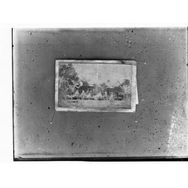 People standing in garden (taken from a very old photograph)