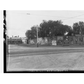 Hurtle Square, showing advertising posters along wall - circa 1917