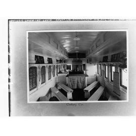 "Victorian Better Farming Train" - Interior of train, the cookery car.  Copied for Agricultural Department