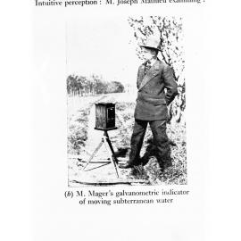 M Mager's galvanometric indicator of moving subterranean water