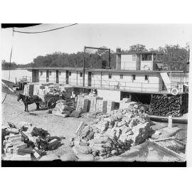 Loading Paddlesteamer "Corowra" at Renmark with Dried Fruit River Murray