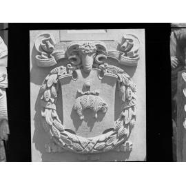 Carved stone panel for the Education Building