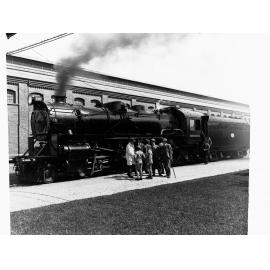 Governor and Premier Inspecting New Mikado Engine