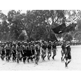 Boys marching at scouts' camp at Belair