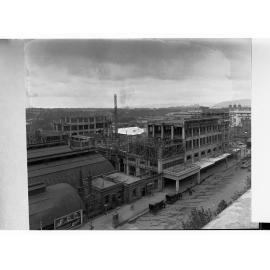 Adelaide Railway Station Showing Construction and Horse and Carts