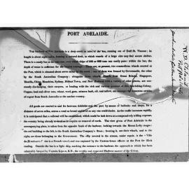 Extract from the Register Newspaper about Port Adelaide, 1840 - article photographed in 1920s