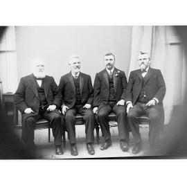 Group photograph of Price Ministry - left to right: A A Kirkpatrick, T Price, AH Peake and L O'Loughlin