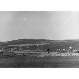 Bundaleer Reservoir - men working on channel