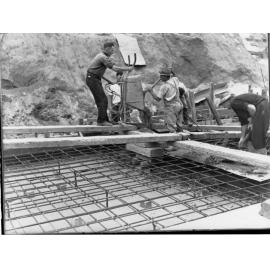 Torrens Floodwater Scheme Showing Men with Wheel Barrow