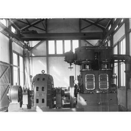 Islington railway workshop showing air compressor
