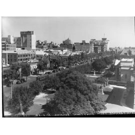 North Terrace From Bonython Building Showing Automobiles and Trams