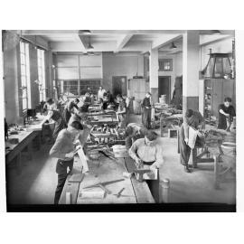 Students in Sheet Metalwork Room