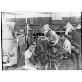 Students working at trades school