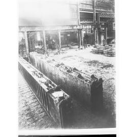 Armstrong and Whitworths works, Newcastle, England - railway locomotive being built