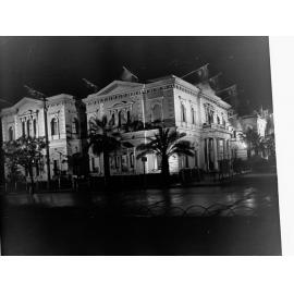 Institute Building Illuminated for Visit of Duke of Gloucester