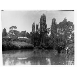Man fishing on the Onkaparinga River
