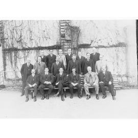 Group portrait of 18 men (may relate to Premiers' Conference)