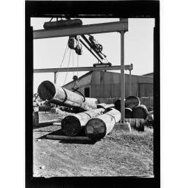 S.A. Plywoods - machine being used to lift logs