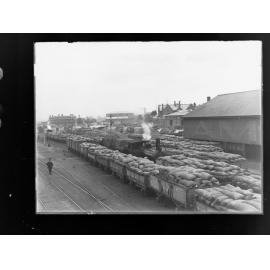Rail trucks transporting wheat,  Port Adelaide.