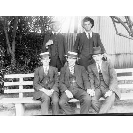 Group photograph of five young men - no information recorded
