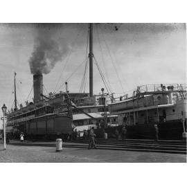 View of vessel docked in port