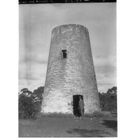 Stone tower at Mount Barker - Barker Dunn's Mill first erect in South Australia