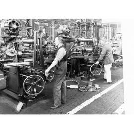 Islington Railway Workshop Machinery Men Working on Lathes