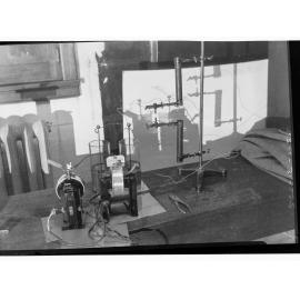 Laboratory equipment on a bench