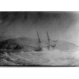 Painting of Surveying Brig Rapid in Rapid Bay