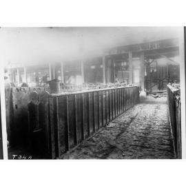 Armstrong and Whitworths works, Newcastle, England - railway locomotive being built