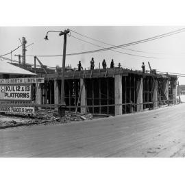 Adelaide Railway Station Under Construction Showing Builders