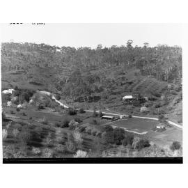 View of farms and orchards, Institute Road, Montacute