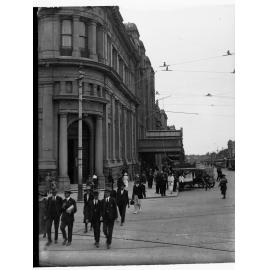Corner of King William Street and Currie Street Showing People