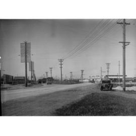 Port Road at Albert Park Showing Automobile and a Bus
