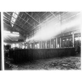 Armstrong and Whitworths works, Newcastle, England - railway locomotive being built