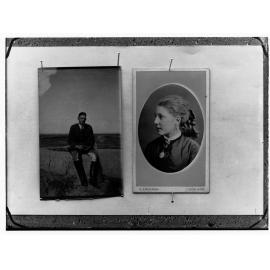 Portrait of man sitting and head and shoulders shot of a young lady