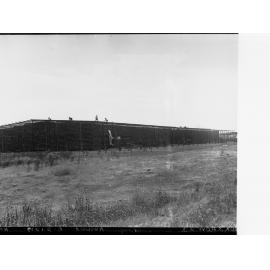 Wheat storage at Keswick - showing wheat stacks