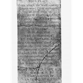 Memorial Plaque for Matthew Flinders - Memory Cove, Port Lincoln