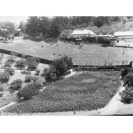 Large farm showing fields and farm buildings