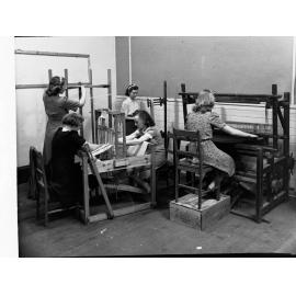 Girls Weaving at the School of Arts