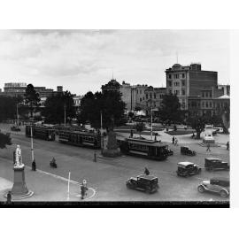 Victoria Square Looking South West From the Treasury Building Showing Trams
