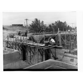 Glenelg Sewerage showing three men working