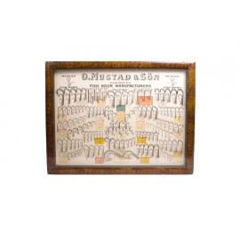 Fish hook sample  board for O Mustad and Sons