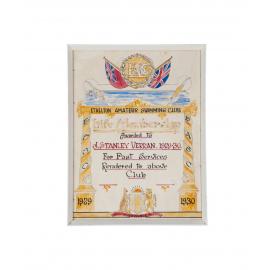Framed Certificate - Ethelton Amateur Swimming Club