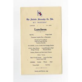 MANUNDA Luncheon Menu